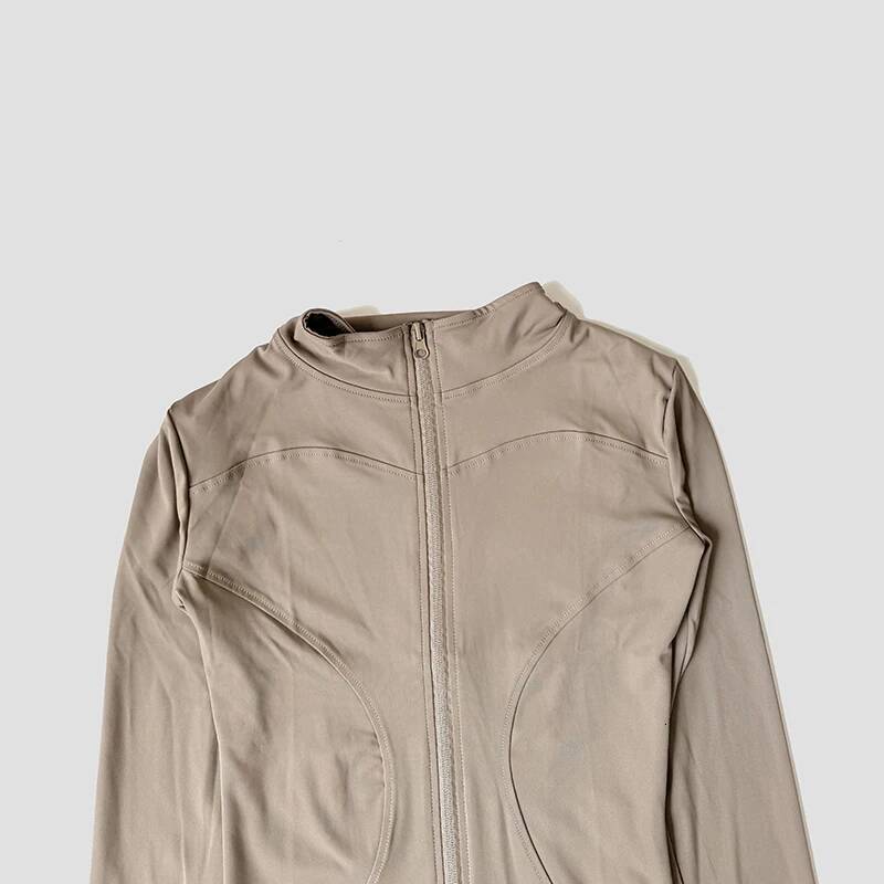 Yoga Tracksuit Women's Standing Collar Long Sleeved Sports Jacket Running Training Gym Fitness Top Windproof Suit