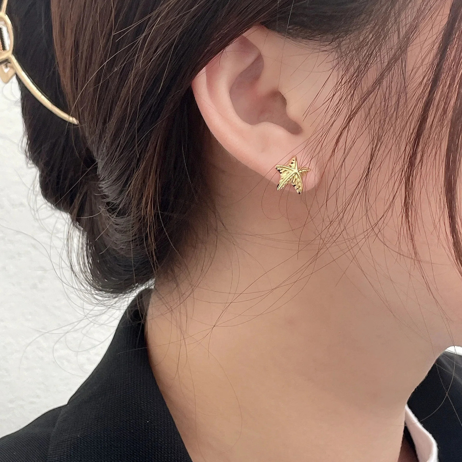 S925 pure silver sweet star earrings for women simple five point star French earrings jewelry Korean style earrings gifts 250409