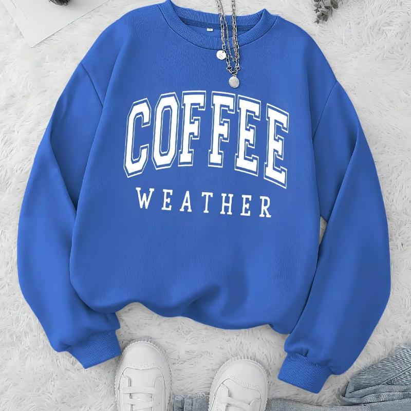 Women's Hoodies Autumn And Winter Loose Casual Comfortable Letter Print Plus Velvet Long Sleeved Round Neck Hoodie Pullover