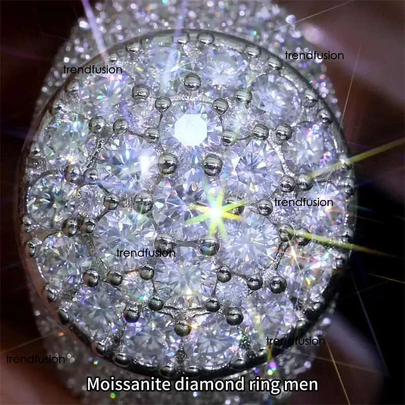 New Fashion Mens Rings Passed Dia Test Sterg Sier VVS Moissanite Ring For Party Wedding Nice