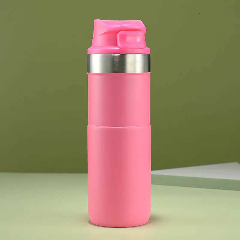 Fashionable cup 500ml Simple 304 Stainless Steel Insated bottle Double-layer Vacuum Straight Cup Outdoor Portable Straight Drinking Bamboo Cup Y251110