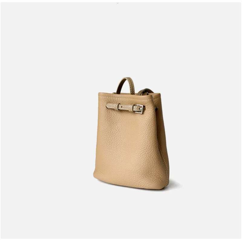 New Ins Chic Leisure String Close Small Flap First Layer Cow Leather Women Crossbody Bag Daily-Use Mini Phone Purse Sier