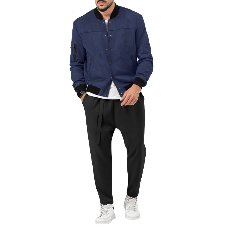 2024 Mens Set Spring and Autumn Fashion Personalized Casual Pants Trendy Jacket Top