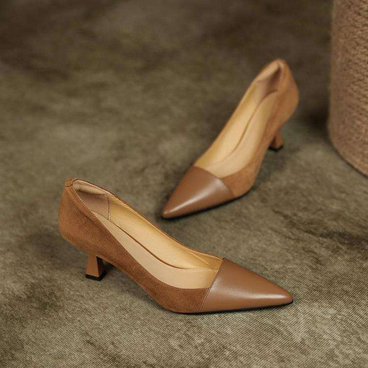 Kitten heels Mary Jane dress shoes for women 2025 Fall pointed closed toe Designer Shoe High Heel pumps