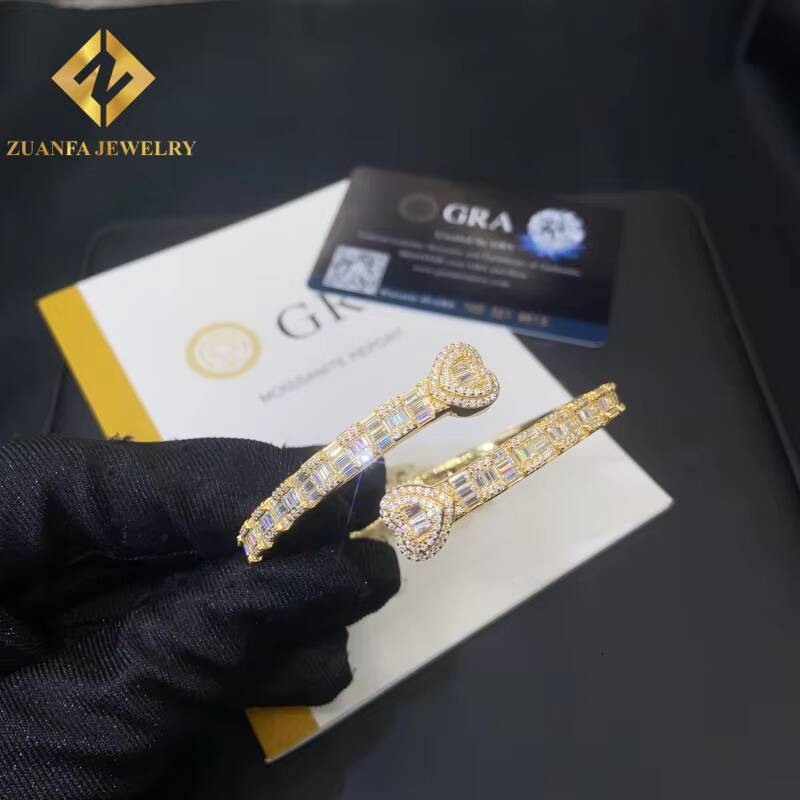 New Arrival Designs Moissanite Heart Bracelet 925 Silver Pass Diamond Tester Moissanite Womens Bracelet with GRA Certification