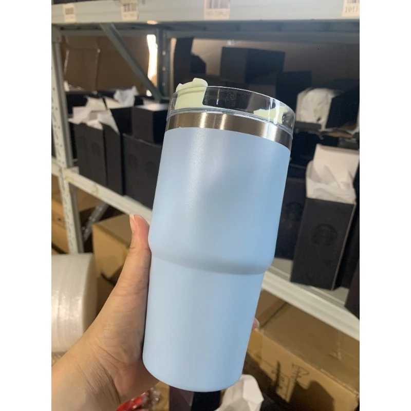 Fashionable cup 304 stainless steel insated cup convenient 591ML large-capacity straw coffee travel cup car cup Y251110