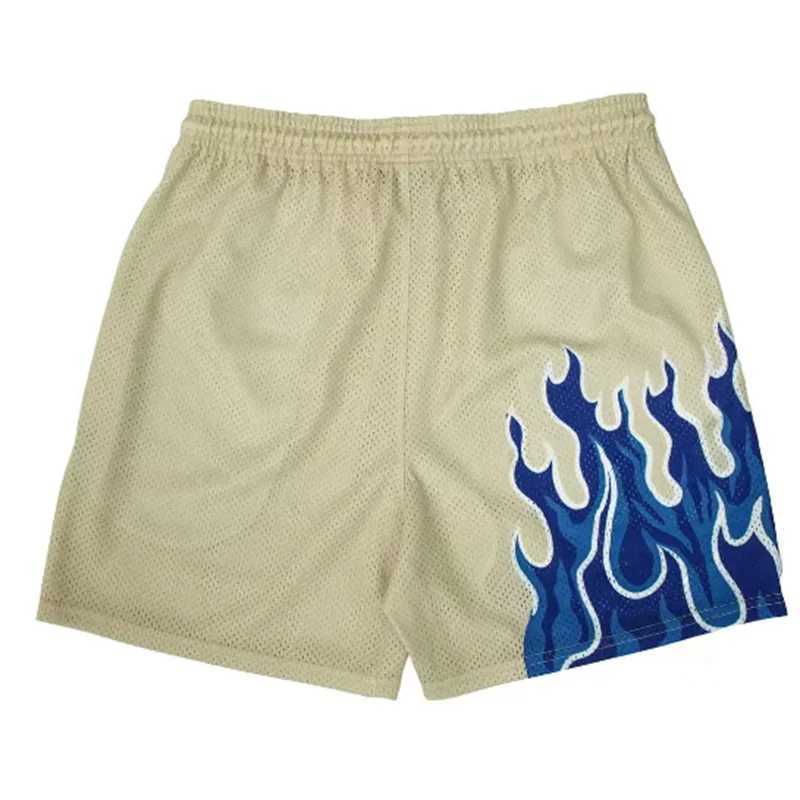 2023 mesh breathable mens shorts gym basketball running quick drying shorts bagged flame print fashionable summer shorts X250410