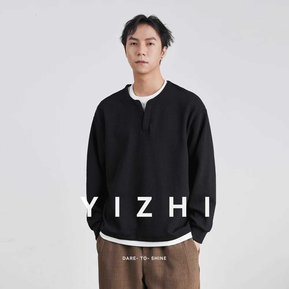 Autumn New Fashion High-end Fake Two-piece Sweatshirt Mens Loose Trendy Pullover Casual Bottoming Shirt Long-sleeved Top Men W251110W251110