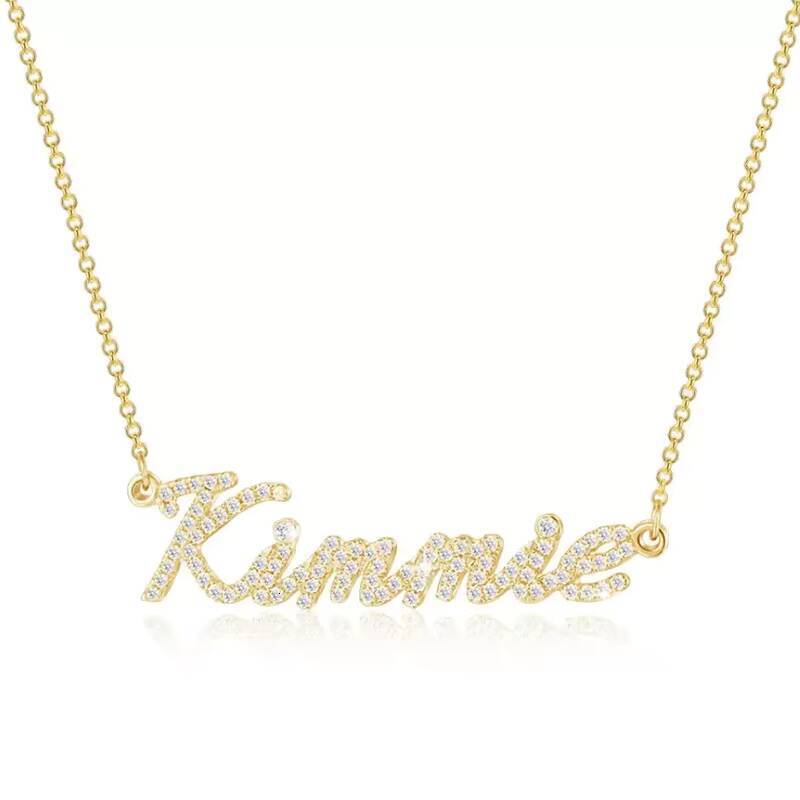 Dropshipping Moissanite S925 Sterling Silver 18k Gold Plated Stacking Custom Necklace Pendant for Valentines Gift