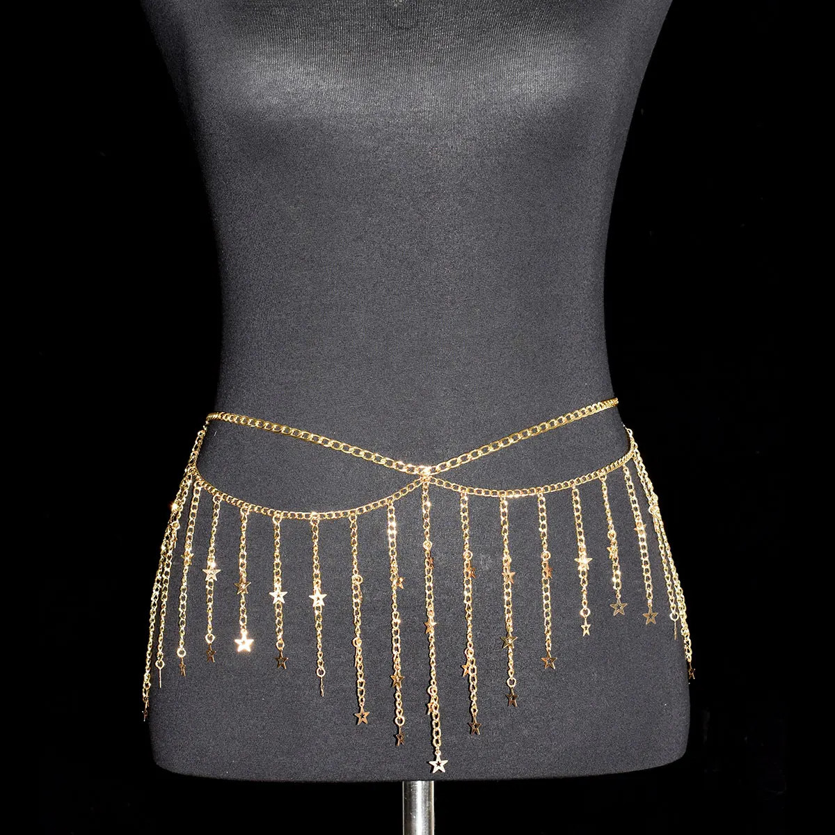 Festival Womens Metal Body Jewelry Sexy Fashion Belly Chain Tzitzit Stars Waist Chain Birthday Party Daily Wear Accessories 250409