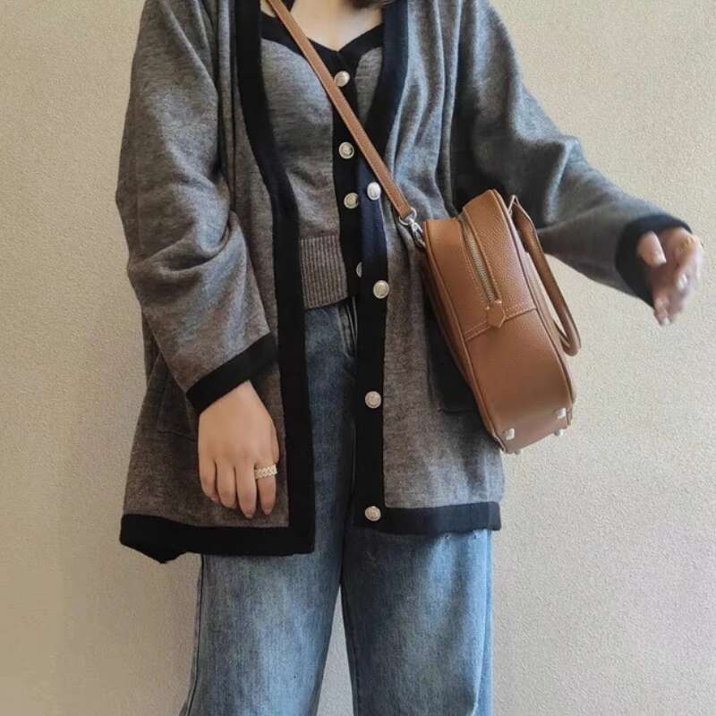 Women's Designer High Quality Cowhide Feather Tote Large Capacity One Shoulder Crossbody Bag Business Briefcase