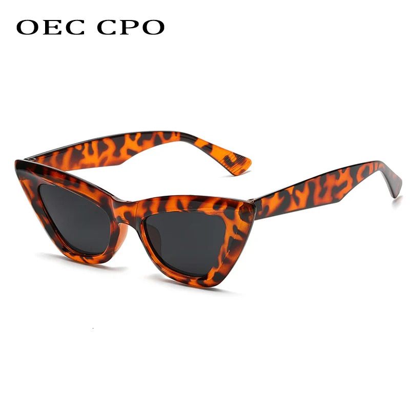 OEC CPO Retro Cat Eye Sunglasses Womens Fashion Color Green Sunshade Glasses Oculos Lunette De Soleil 250410