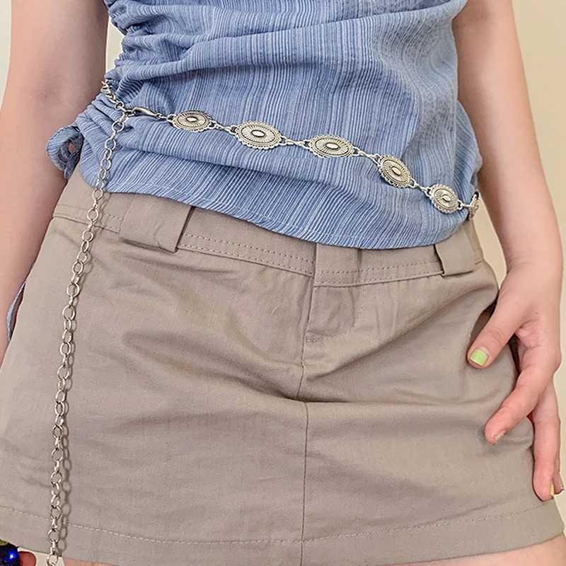 Retro ethnic style metal Bonn waist chain strap used for decorative accessories of fashionable sweater waist chain sealing body X250410