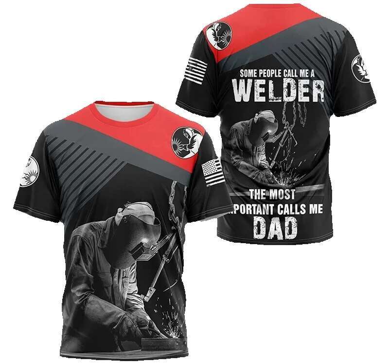 Haraku men's short sleeved round neck T-shirt, oversized casual top, unisex streetwear, welder 3D printing, summer fashion, Y2K
