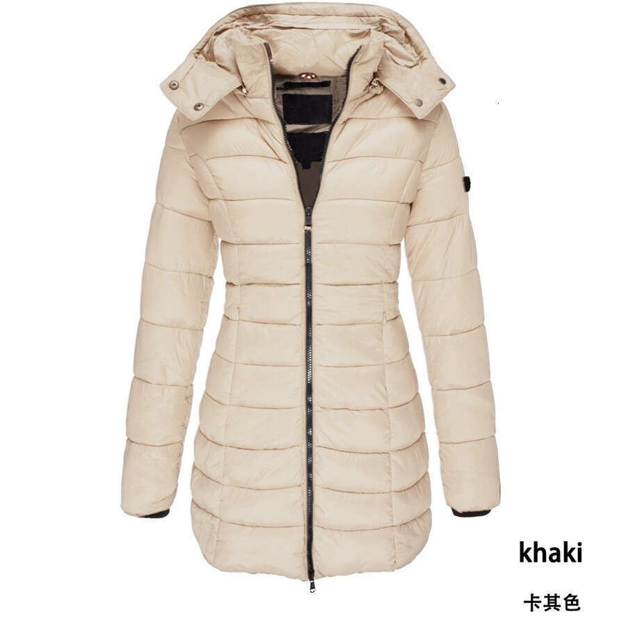 New Winter Korean Style Women's Jacket Mid-Length Slim Fit Warm Cotton Coat