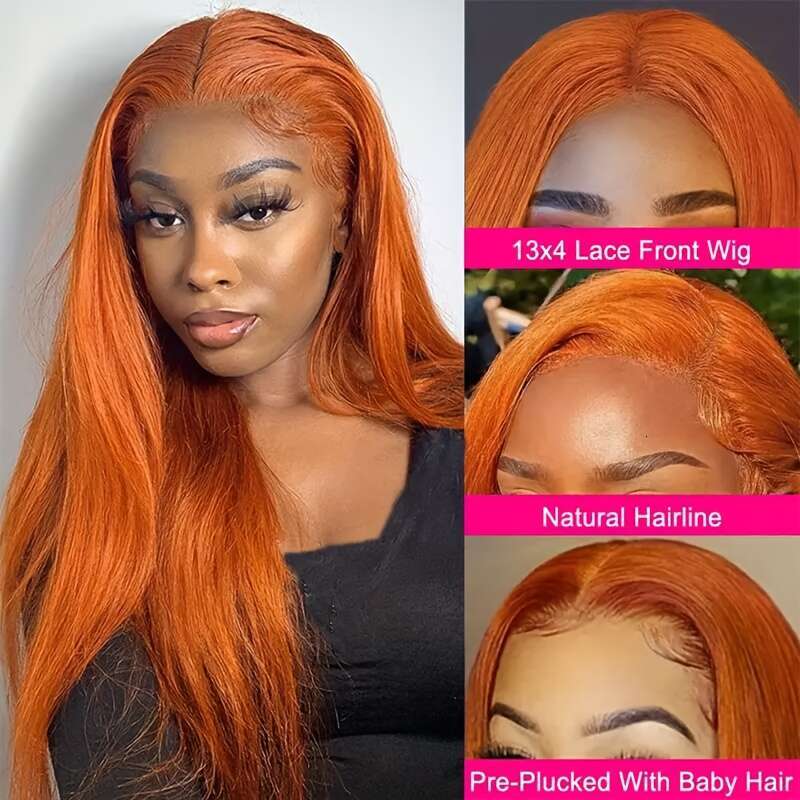 Black FridayGinger 13X4 Straight 350 Color 180 Density Hd Lace Front Wigs Human Hair For Women