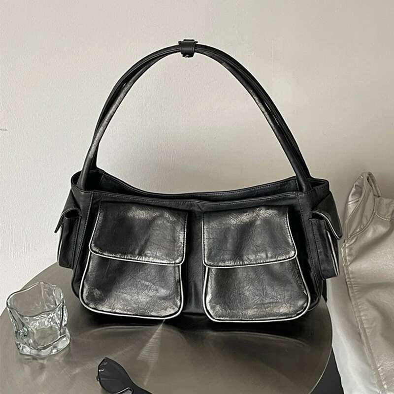 Vintage Y2k Underarm Bags For Women Designer Handbag And Purse 2023 New In Moto & Biker Multiple Pockets Square Shoulder