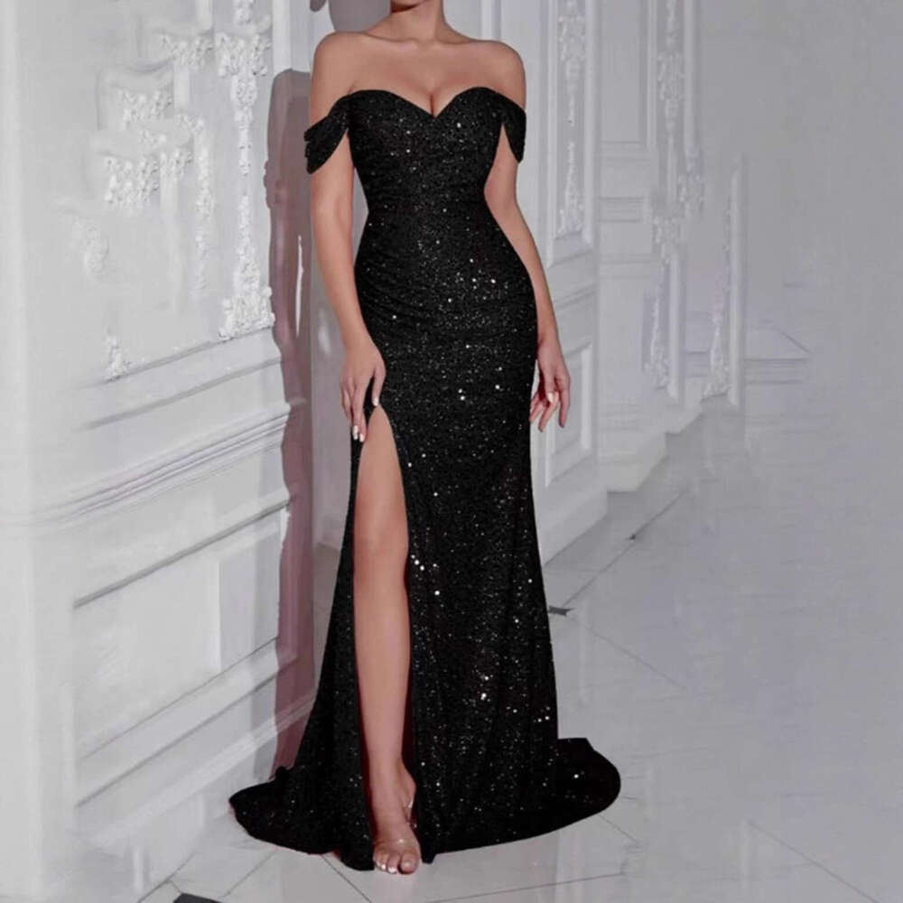 New Sequin Slit Women's Casual Fashion Party Gown Long Mermaid Night club maxi dress SEXY DRESSES FOR WOMEN