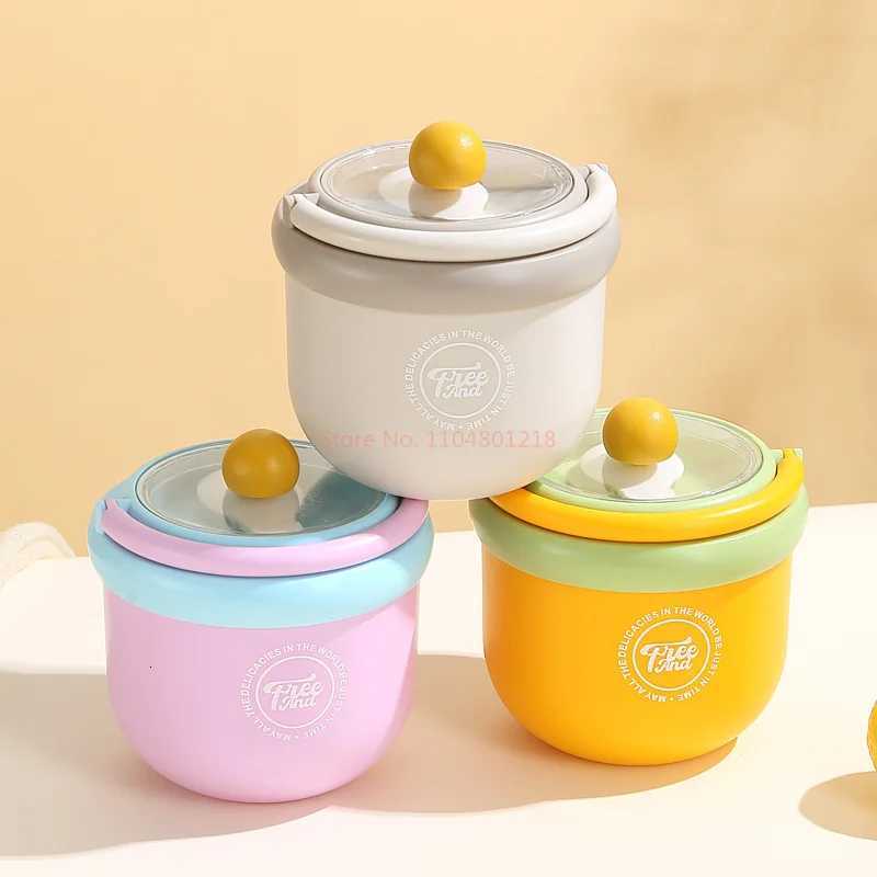 Fashionable cup Portable Stainless Steel 304 Milk Cup With Lid And Spoon Insated Breakfast Cup For Off Workers And Students Y251110