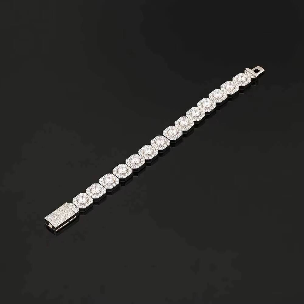 Iced Out Moissanite Cuban Chain Diamond New Arrival Sinocre Hip Hop Trendy Infinity Bracelet Set