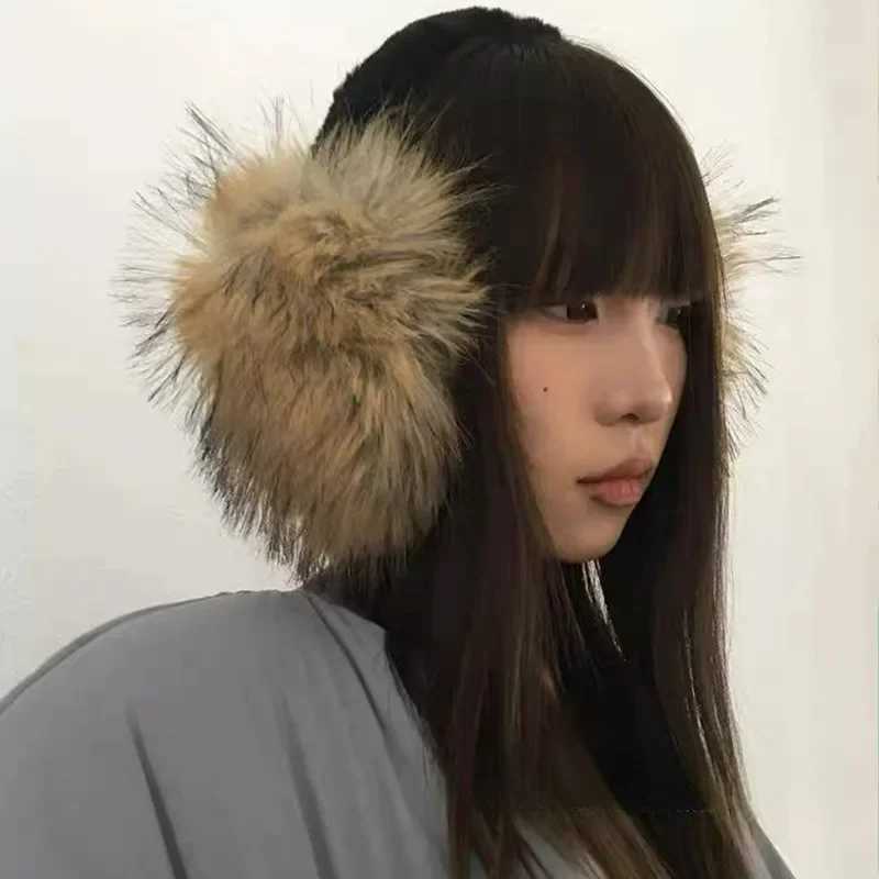 INS Faux Mink Fur Earmuffs for Women Men Brown Plush Cold Protection Wind-proof Ear Cover Girl Outdoor Winter Keep Warm Earplugs W251110
