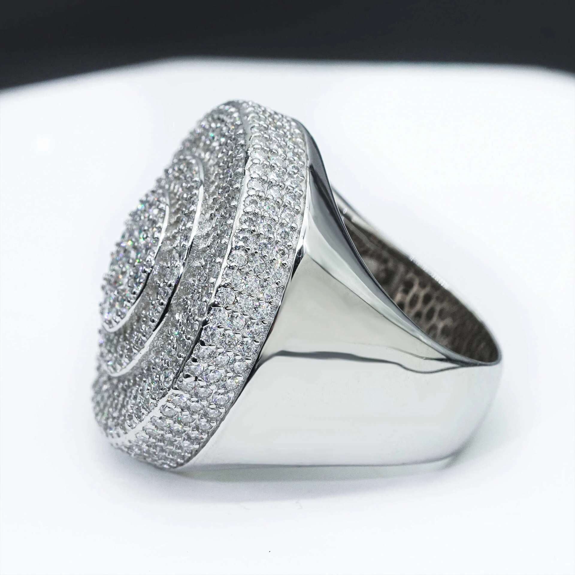 Domineering Hip Hop Moissanite Rings for Men Original 925 Sterling Silver Rap Womens Moissanite Diamond Ring