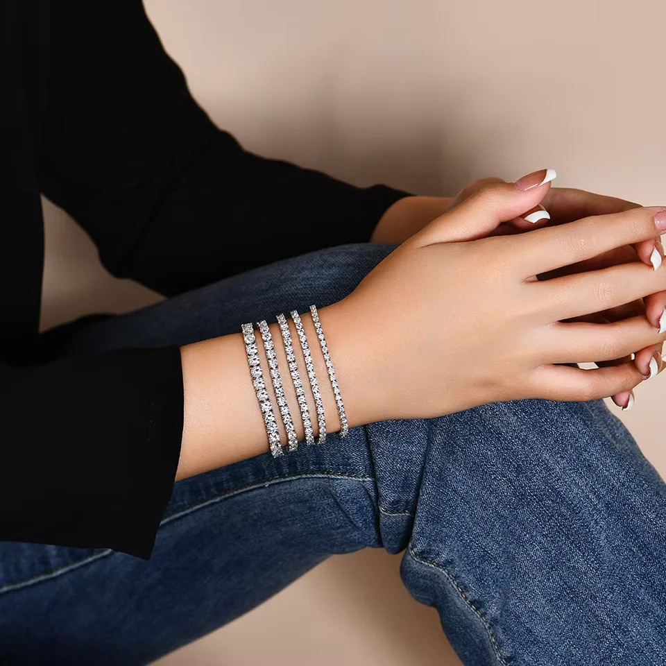 Serenity m 4mm 5mm 6.5 D Color VVS1 Tennis Bracelet For Women Man Anniversary Gift S925 Silver Bracelet Hand Chain 250408