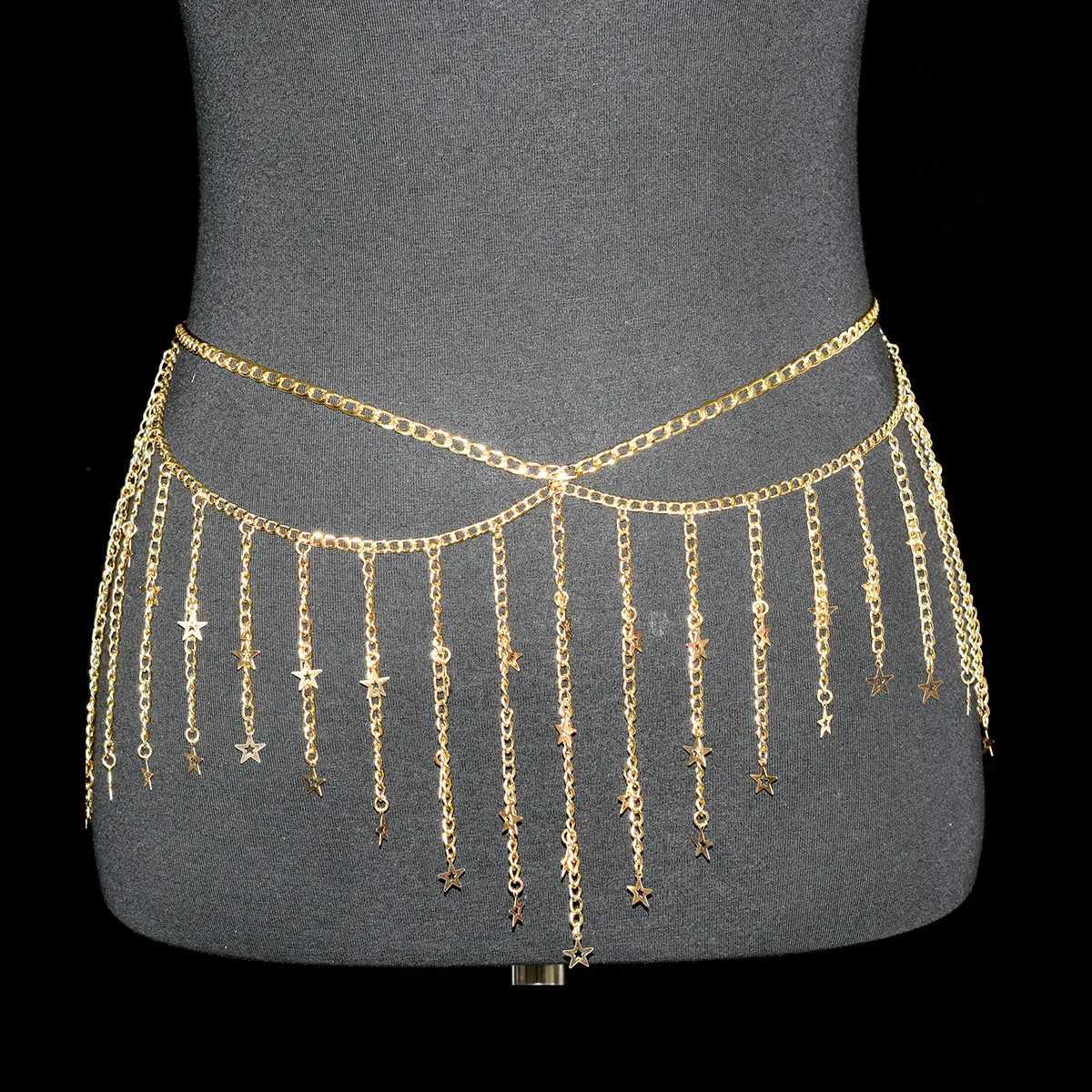Festival Warm Metal Body Jewelry Sexy Fashion Belly Chain Tzitzit Celebrity Waist Chain Birthday Party Daily Wear Accessories X250410