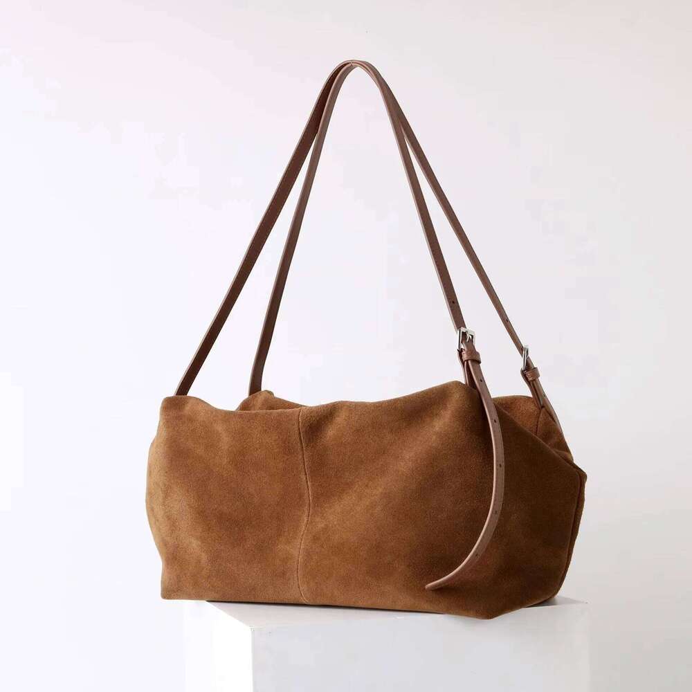 Suede Women's Tote Autumn And Winter New Niche Design Large Capacity Frosted Cowhide Vintage Slack Handbag Shoulder Bag 251110