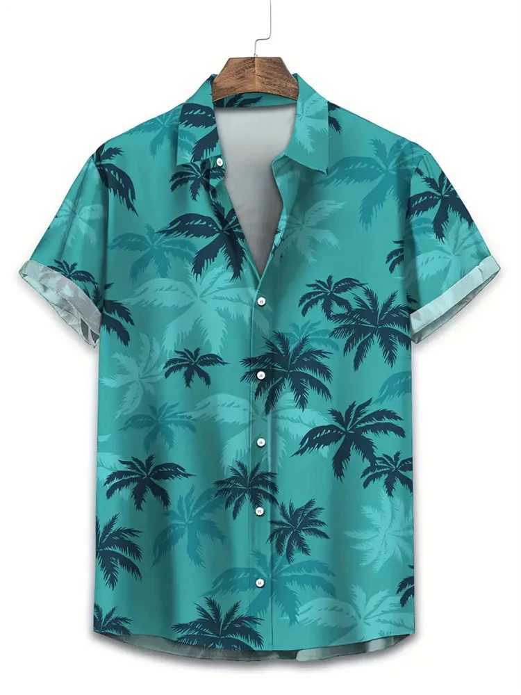 Summer 2025 Animal Crane Mens Hawaiian Shirt 3D Plant Shirt Mens Flower Printed Plus Size Hawaiian Shirt Beach Flower Shirt 5XL X250410