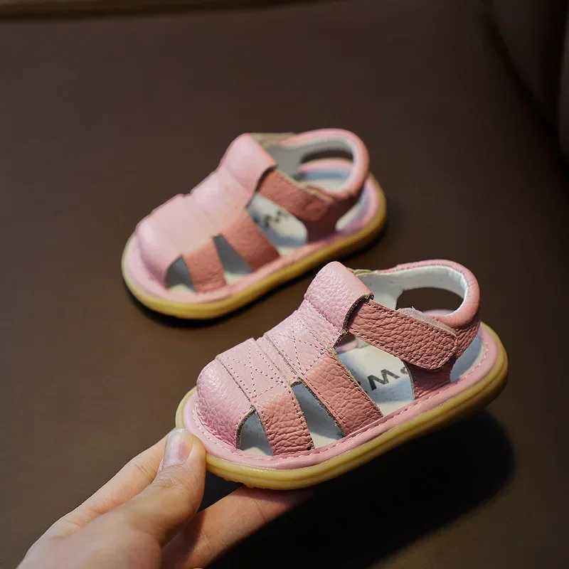 Baby girl boy sandals summer baby anti-collision childrens shoes soft sole childrens real leather shoes childrens beach sandals Z250410