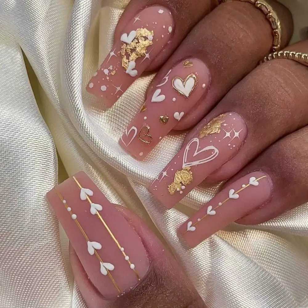 According to the nail length ballet nail fashion Valentines Day Rhine stone wearable fake nail manipulation tool full set of fake nails W250410