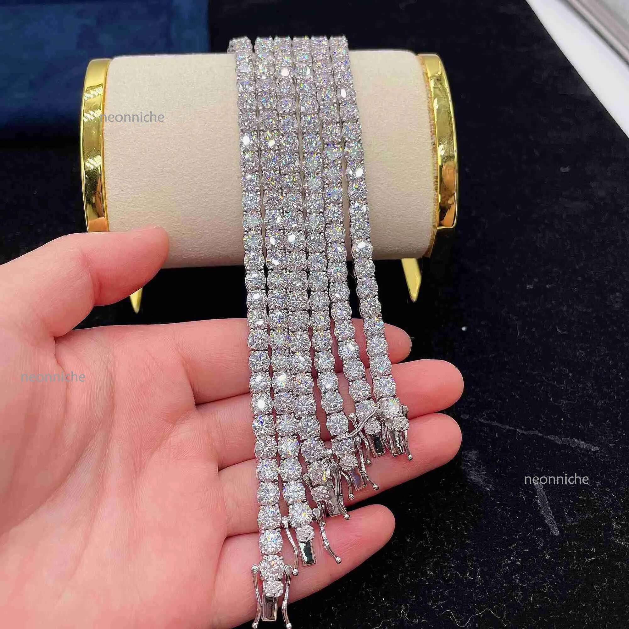 Pendant Hip Hop sier fashion Jewelry 5mm Bracelet Pass Dia Tester Vvs Moissanite Tennis Chain in Stock necklace necklaces for women