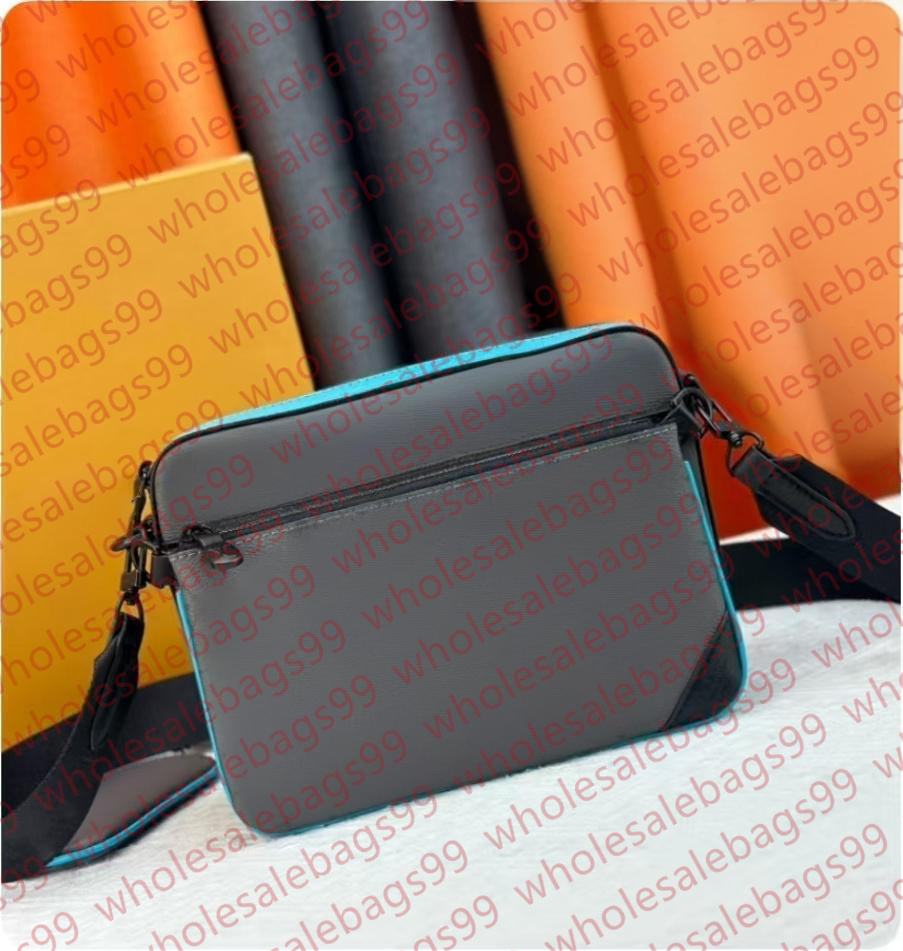 Luxury Designer Crossbody Bags men TRIO handbag Messenger Bag Eclipse Reverse Canvas 3 Piece Set Leather Shoulder Bags With Purse Wallet Clutch black white blue