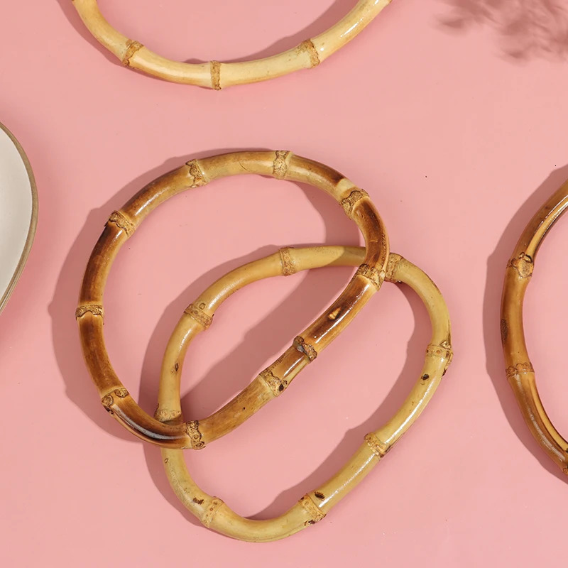 1pc Vintage Bamboo Bag Wooden Handles Replacement Diy Accessories For Women Handbags 251110