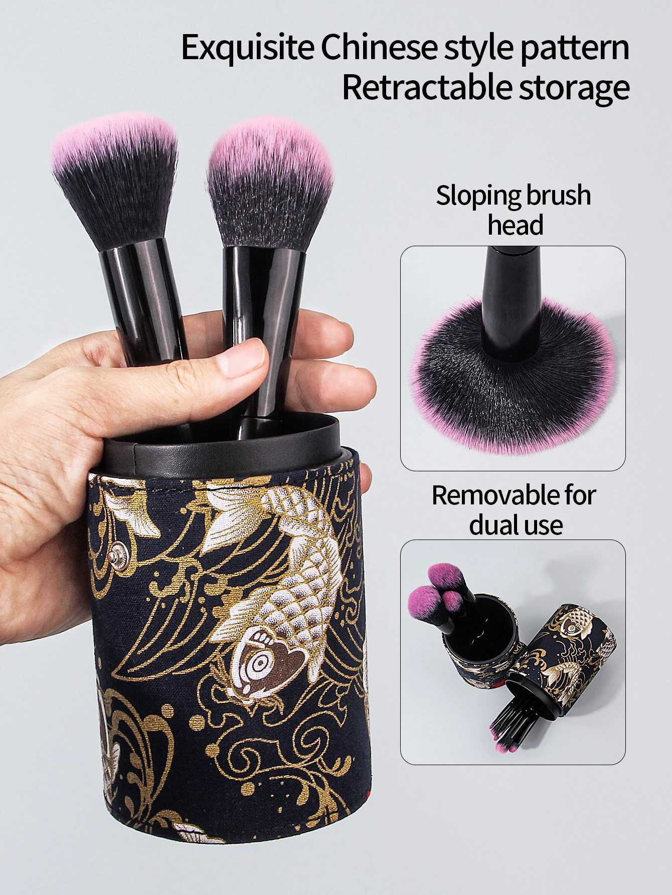 13PCS high-quality makeup brush set including a loose brush concealer brush holder and a vintage covered storage bucket L251110