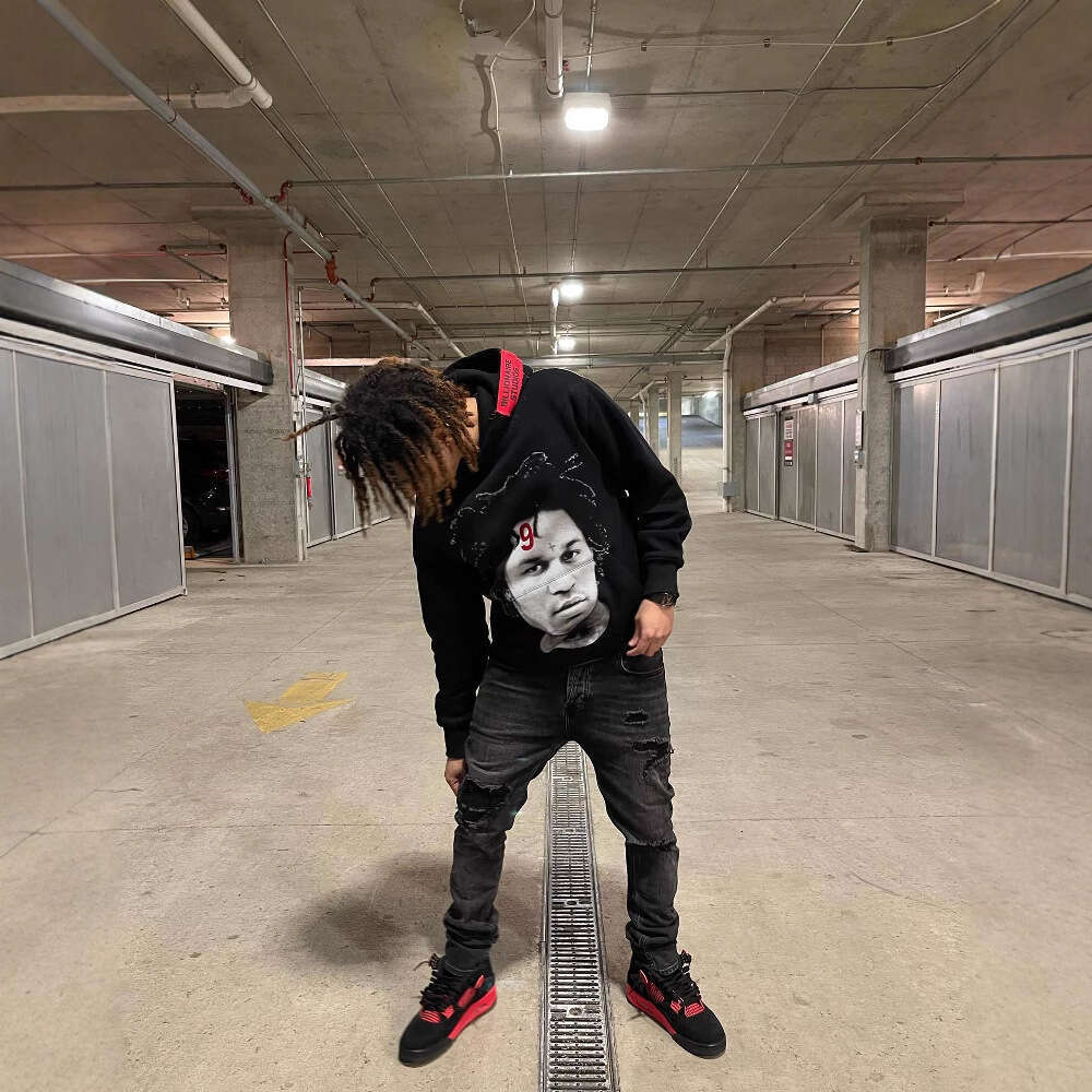 Number 9 letter printed street spring versatile character personality hoodie
