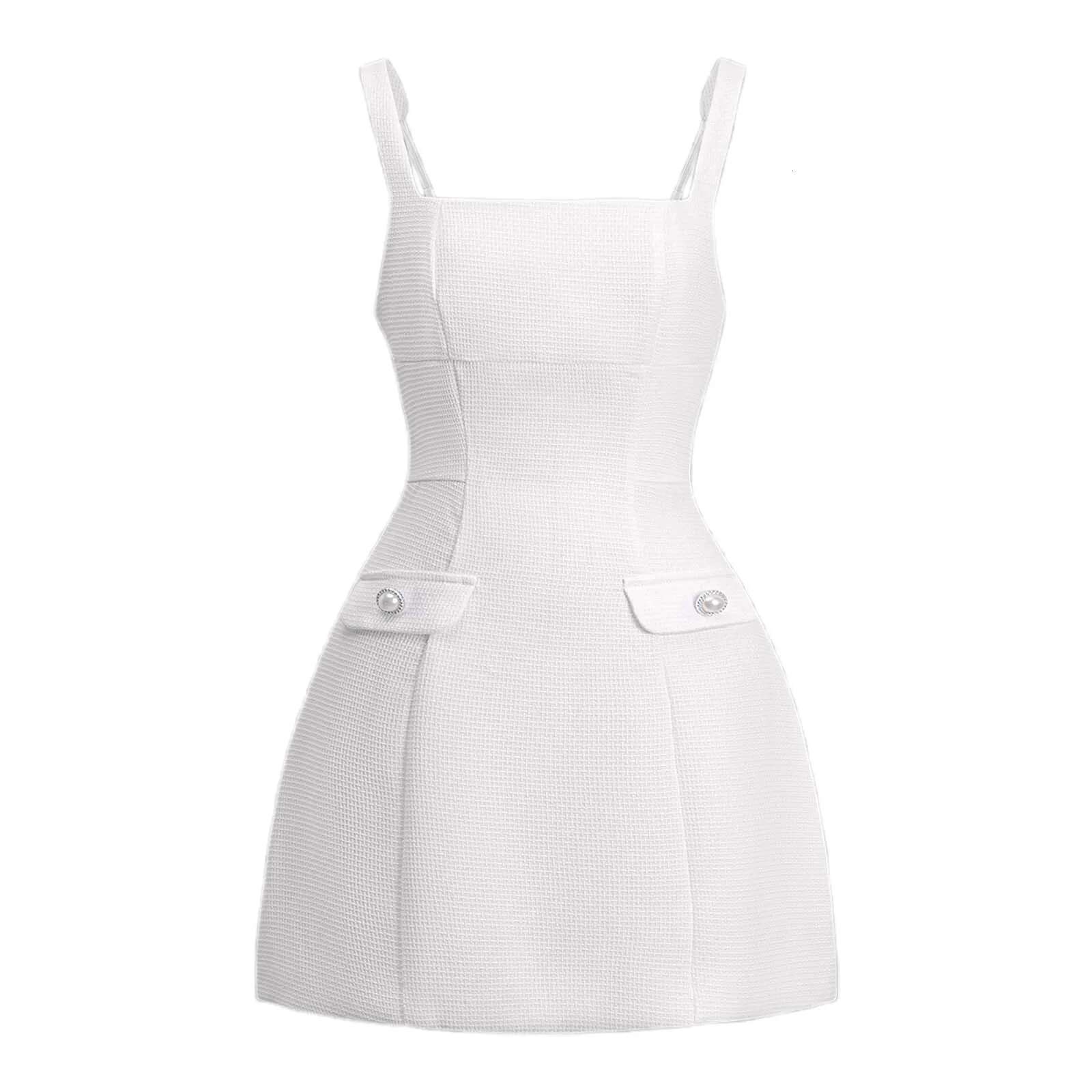 Dongdumaoyi White Sg Sleeveless Party Dress Women S Elegant Tweed A E O Neck Patchwork Black Evening Dresses Birthday Female