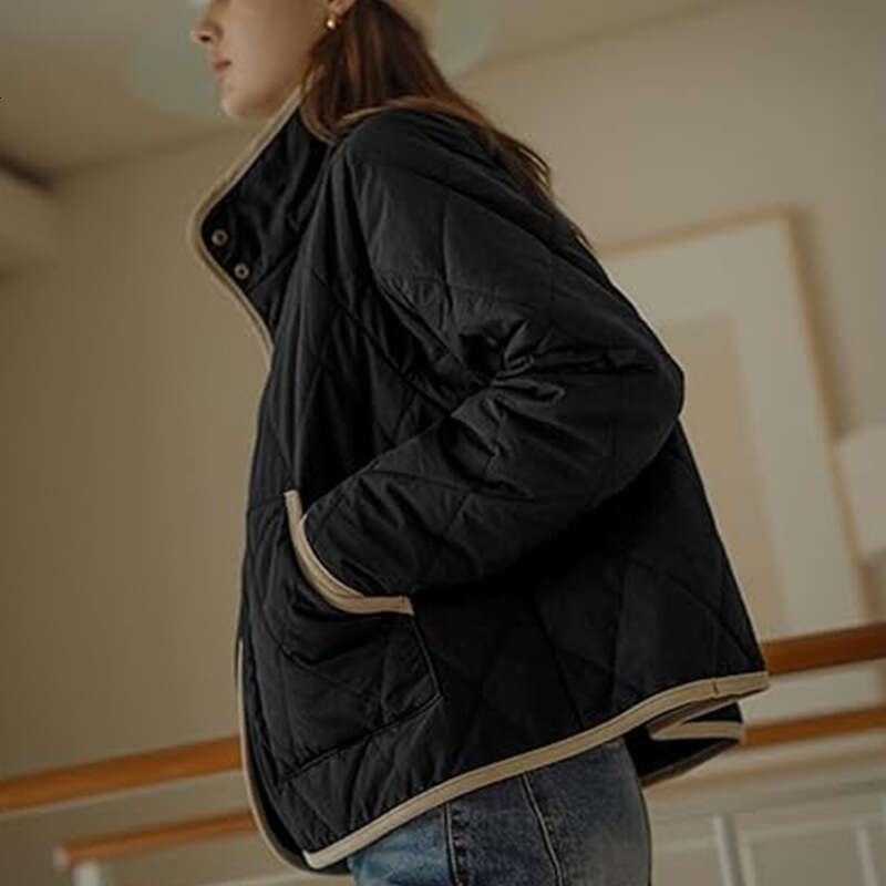 Rui Chuo European and American Lightweight Jacket 2025 Autumn Winter Cross-Border Amazon Wish Foreign Trade Cotton Coat Women's Clothing