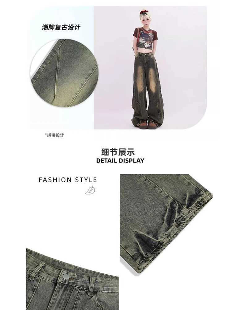 Womens Vintage Blue Baggy Jeans Harajuku Japanese 2000s Style Aesthetic Streetwear Denim Trousers Y2k Jean Pants Trashy Clothes C251110