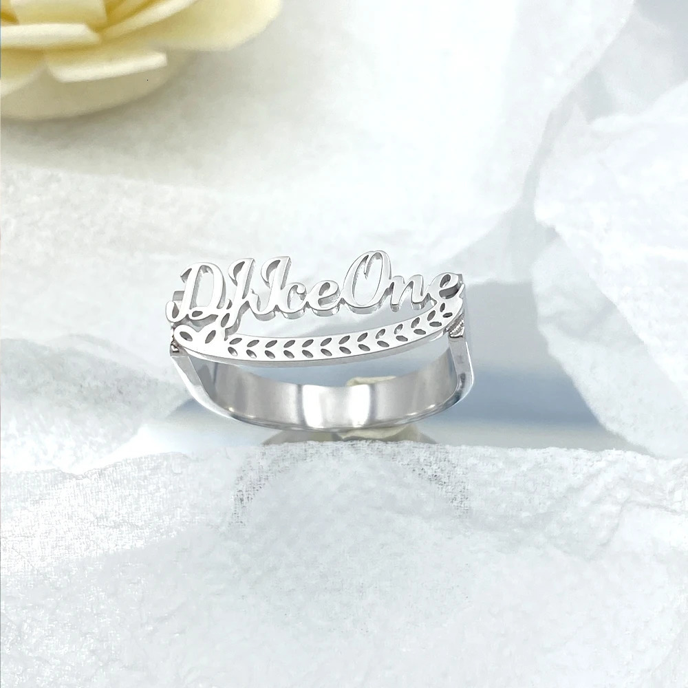 Personalized Men And Women Universal Stainless Steel Name Thick Wide Wedding Ring High Quality Jewelry 250409