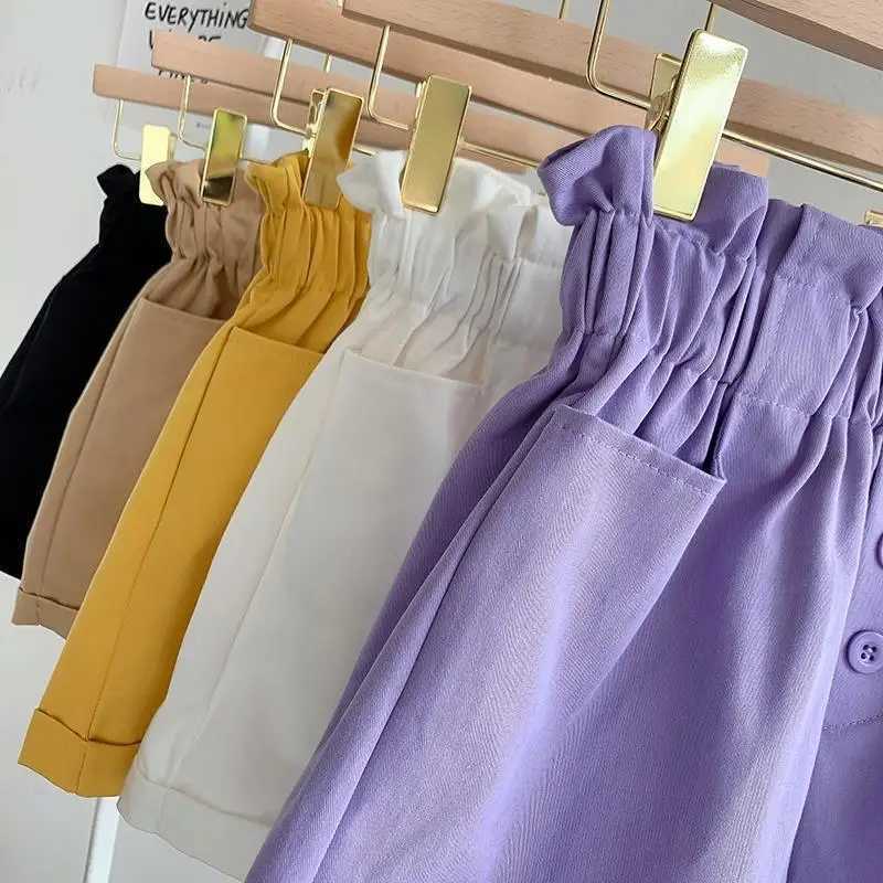 2024 Summer Childrens New Girls Shorts Baby Thin Shorts Trouser Childrens Korean Girls Sle Casual Clothing 3-12 Years Z250410