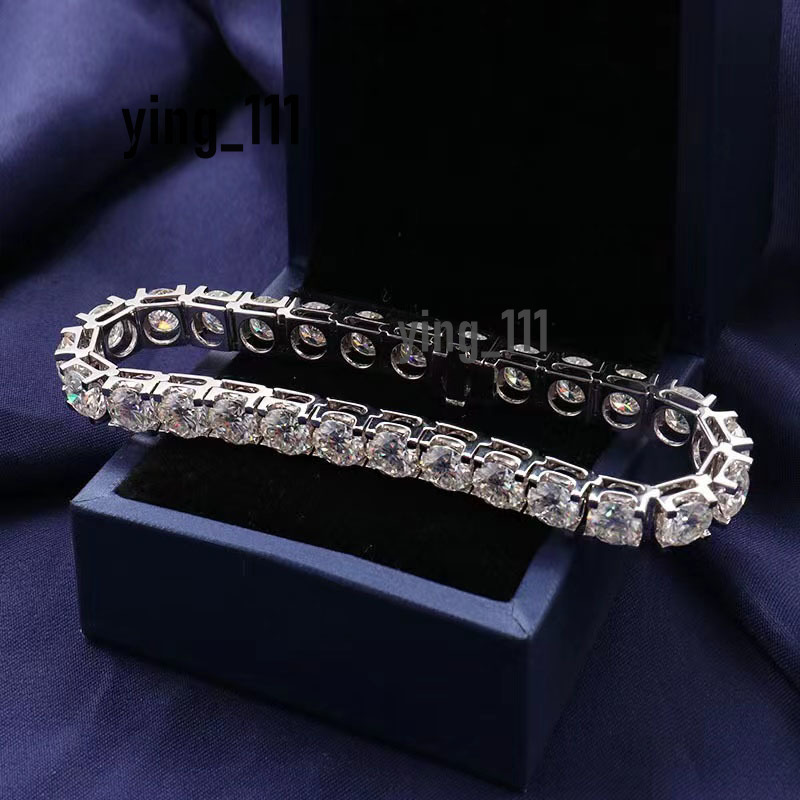 Custom Moissanite Tennis Chain Bracelet in Stock Ice Out Hip Hop Luxury Jewelry Tennis Bracelet