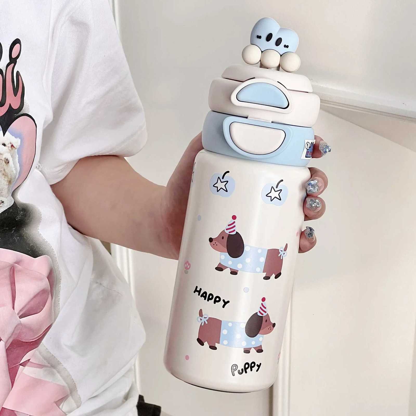 Fashionable cup Cartoon childrens double layered water cupHot Water Cup tra Portable Versatile Design For Travel Unique Birthday Gifts Y251110