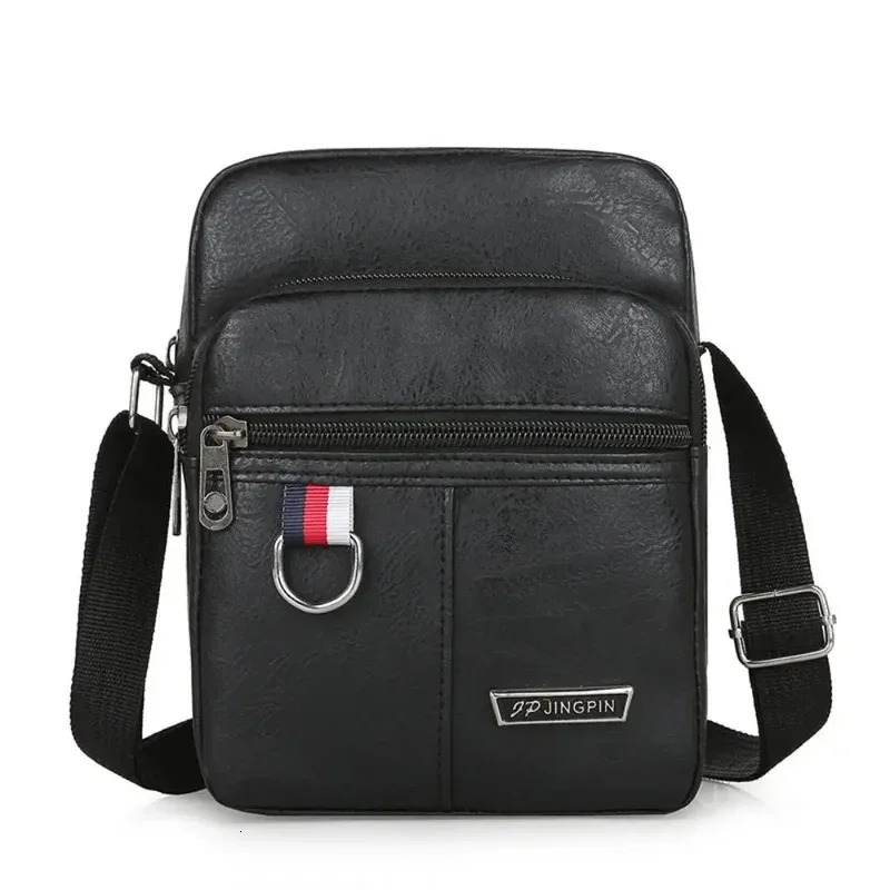 Mens High Quality PU Leather Shoulder Bag Large Capacity Chest Fashion Casual Solid Color Crossbody 251110