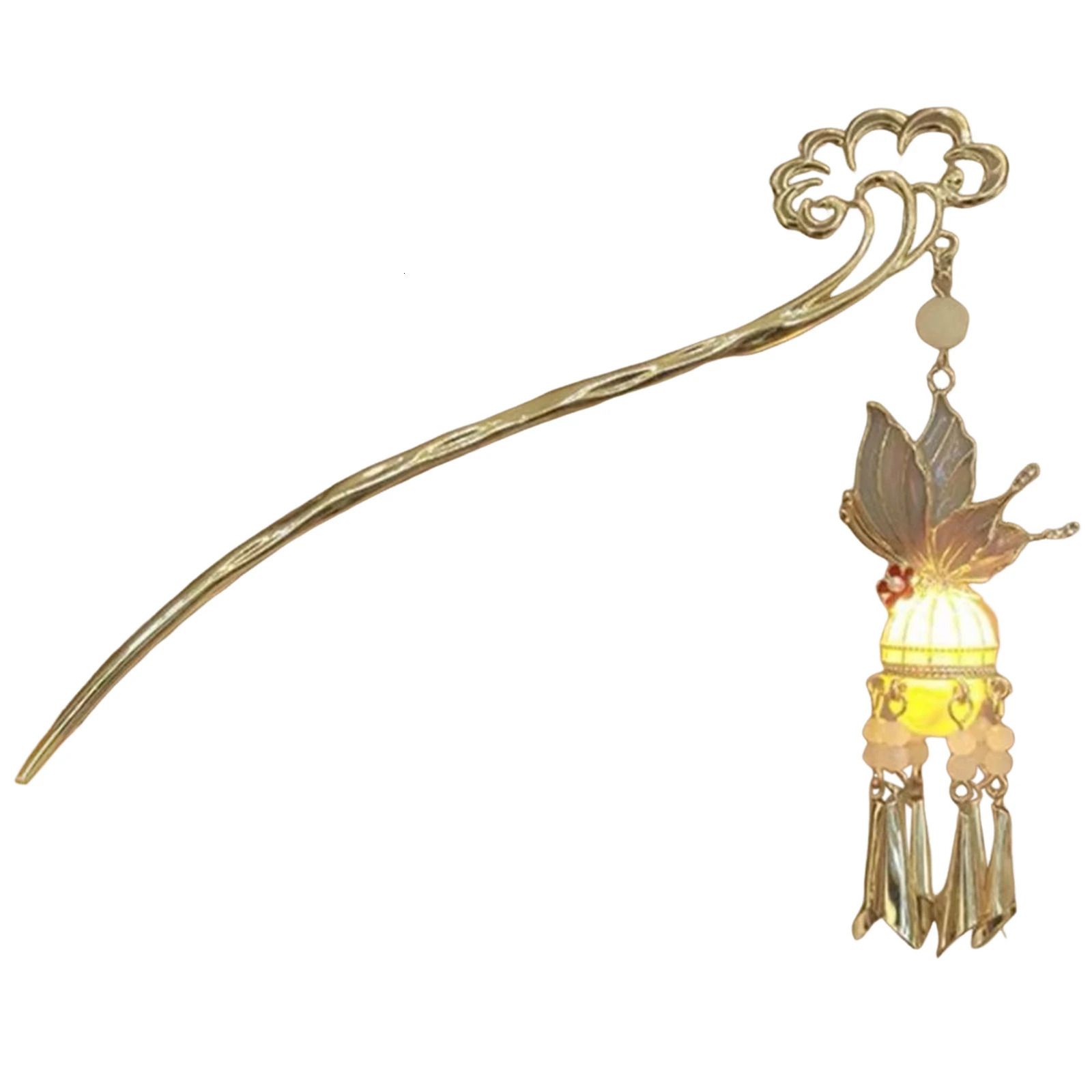 Metal Chinese style hair clip luminous lantern hair clip hair clip 250409