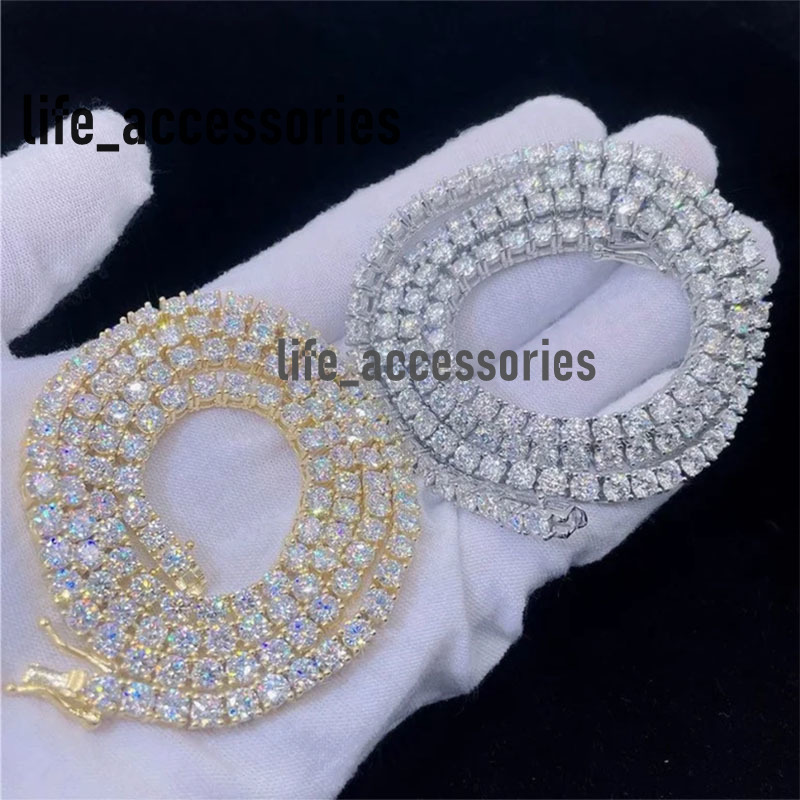 2mm 3mm 4mm 5mm 6.5mm 7mm 8mm Classic Necklace Silver Vvs Moissanite Mens Chains Fine Jewelry Tennis Chain