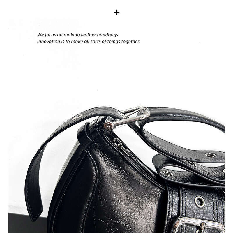 New Armpit With High-End Feel, French Stick Motorcycle Style Crossbody Bag, Bill Of Lading Shoulder Crescent Bag For Women