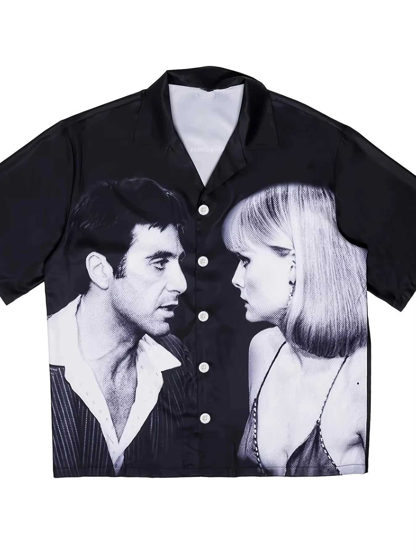 Me and You Button Down Summer Shirts Hot Selling Loose Casual Plus Size Suitable for Printed Mens Shirts Fashion Black Funny Top Clothing X250410