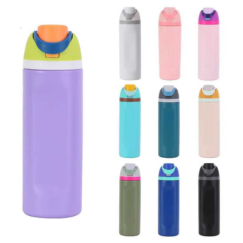 Fashionable cup 16/19/24/32OZ New 304 Stainless Steel Fitness Cup with Handle aron Colored Insated Bottle Large Capacity Straw Fruit Cup Y251110